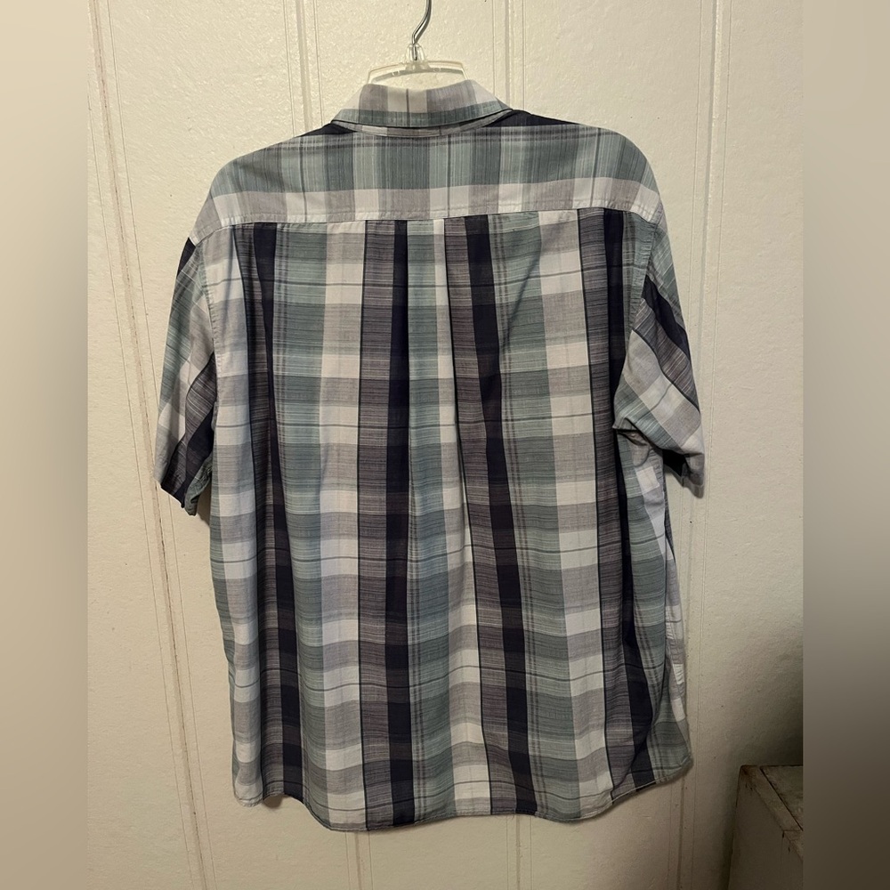 Plaid Blue and Gray Men's Shirt - Picture 2 of 4